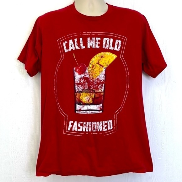 Gildan - Call Me Old Fashioned Red Graphic Short Sleeve T Shirt Size Large - Picture 3 of 7